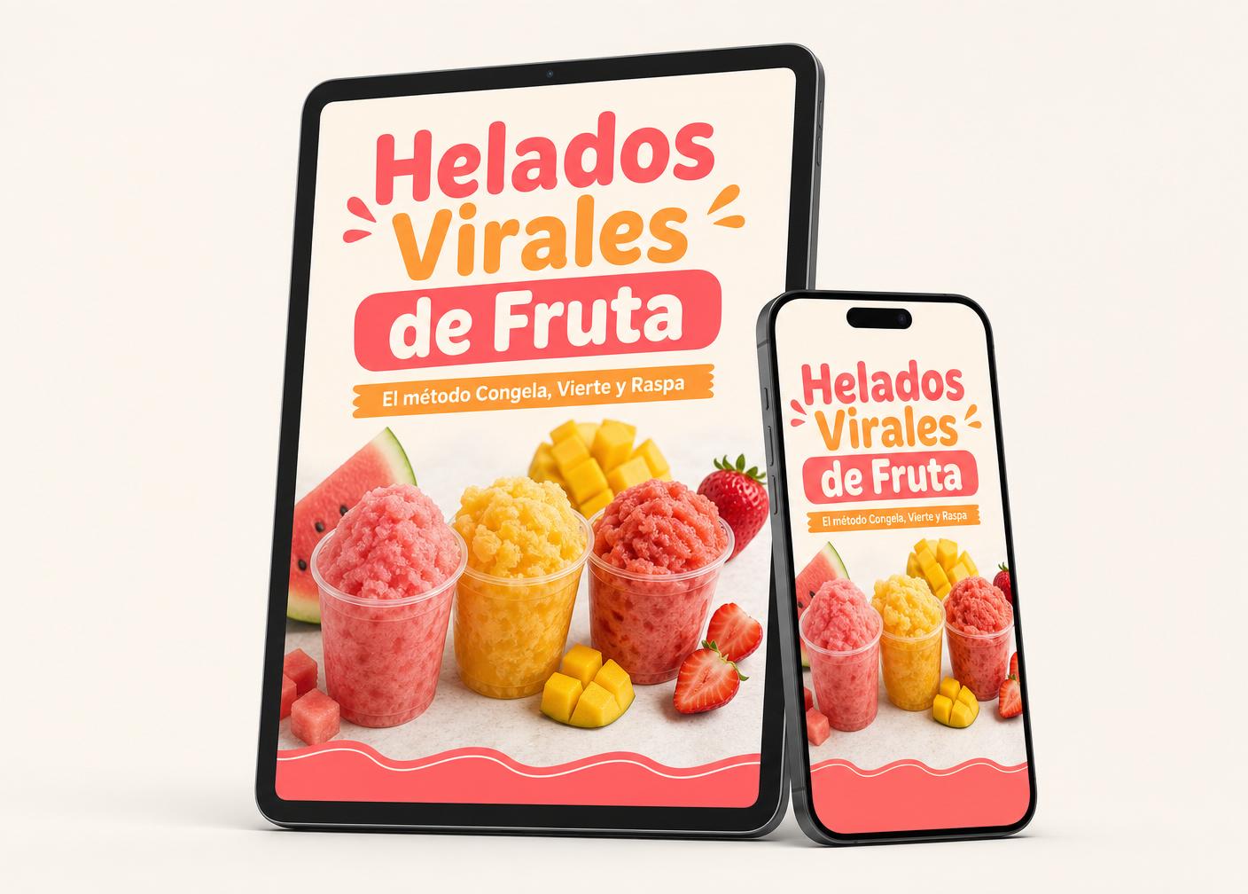 Helados Virales de Fruta en tablet y celular